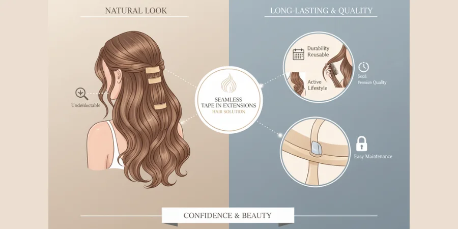 Seamless Tape In Extensions: A Natural and Long-Lasting Hair Solution